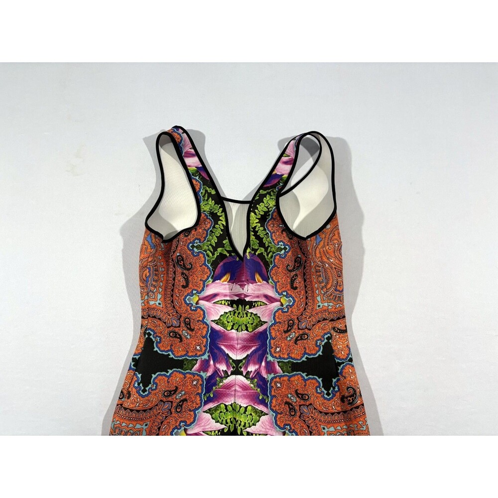 Clover Canyon Womens Orange Floral Sleeveless Stretch Party Sheath Dress Sz S - Picture 5 of 13